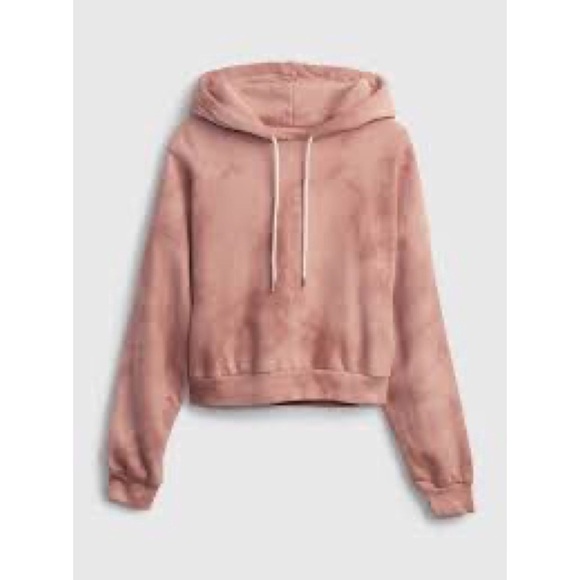 Size S GAP Oversized Vintage Soft Cropped Hoodie - Pink Tie Die - Picture 1 of 6